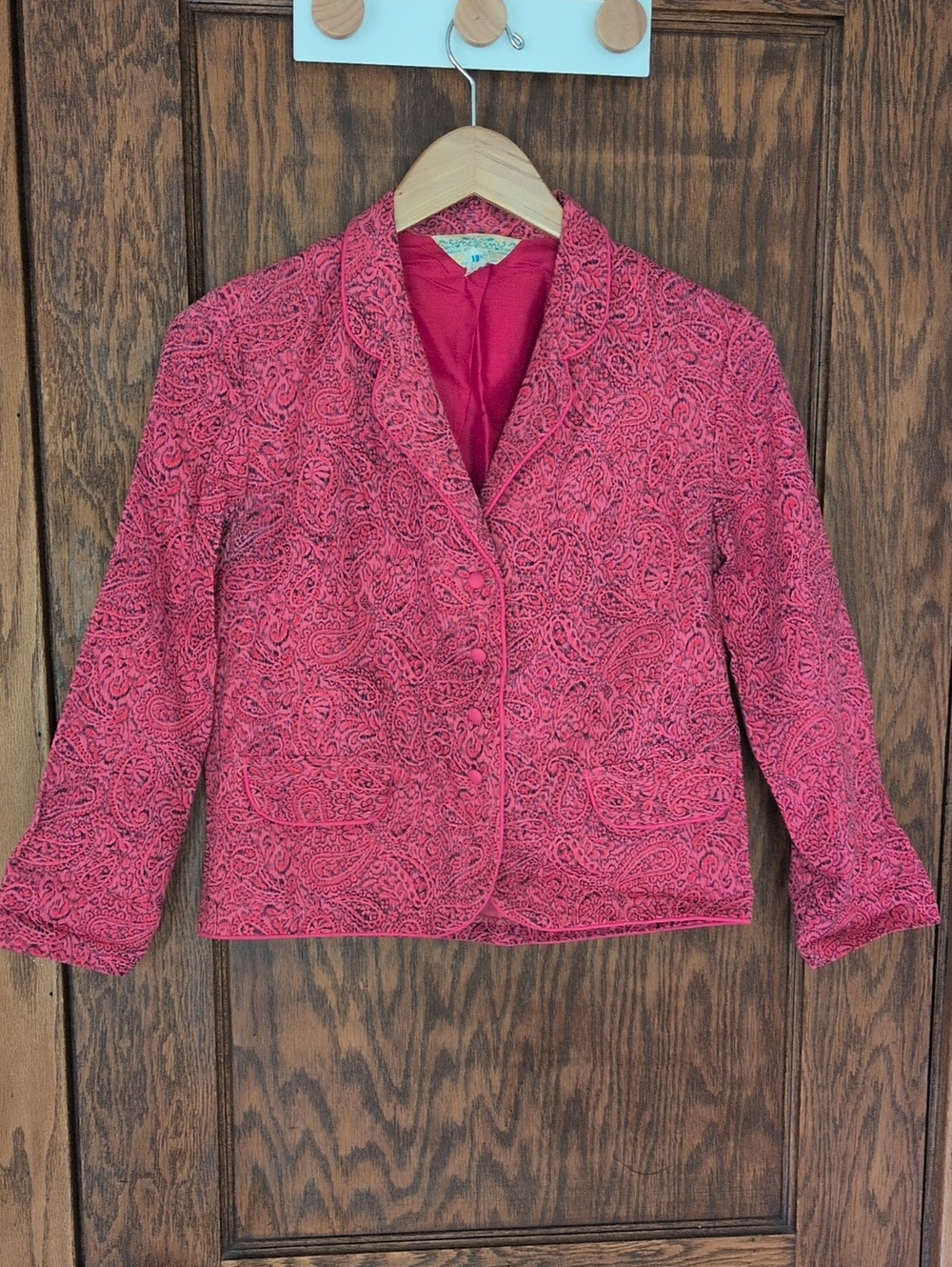 Incredible Pink Paisley Vintage Blazer Jacket